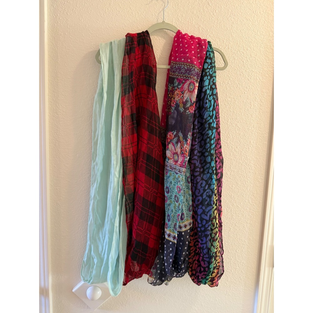 Bohemian Floral Skull Plaid Boho Chic Lightweight Infinity Loop Scarfs for Women